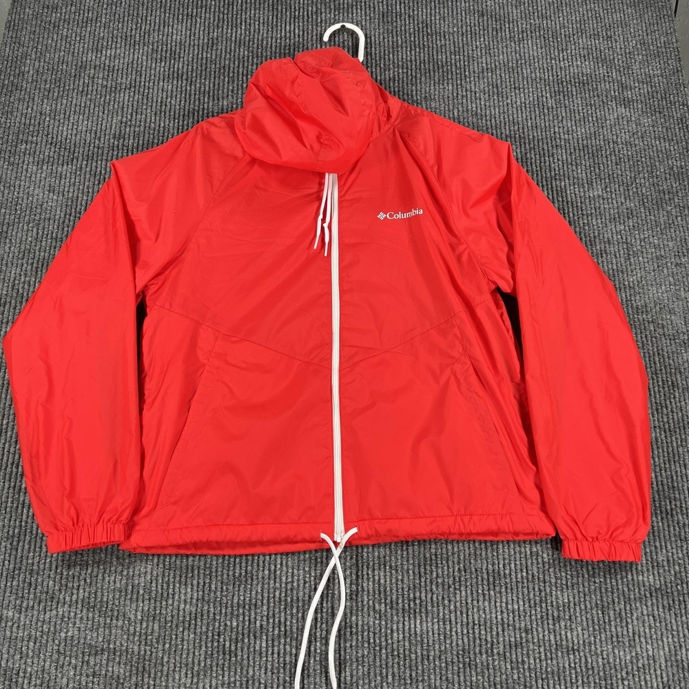 Columbia Jacket Womens Small Red May Valley‎ Lined Windbreaker Hooded XL2473-676